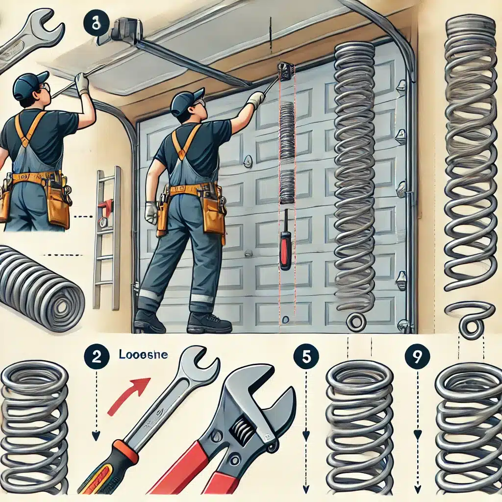 Person manually lifting a garage door demonstrating balance check