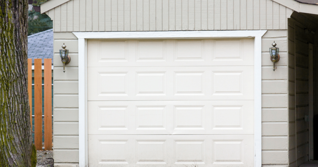 white wooden garage door