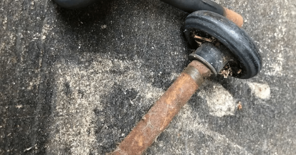 rusty garage door roller