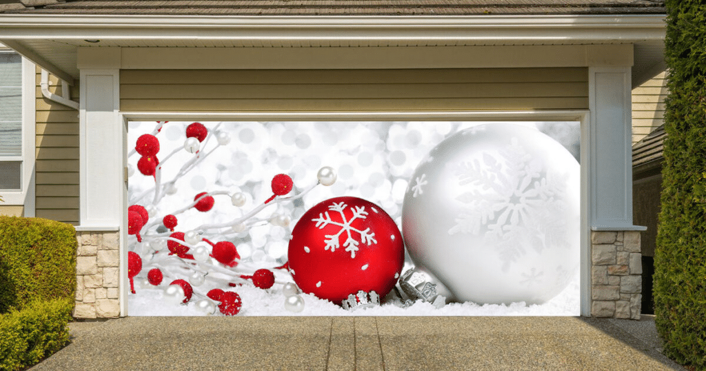 christmas holiday garage door cover